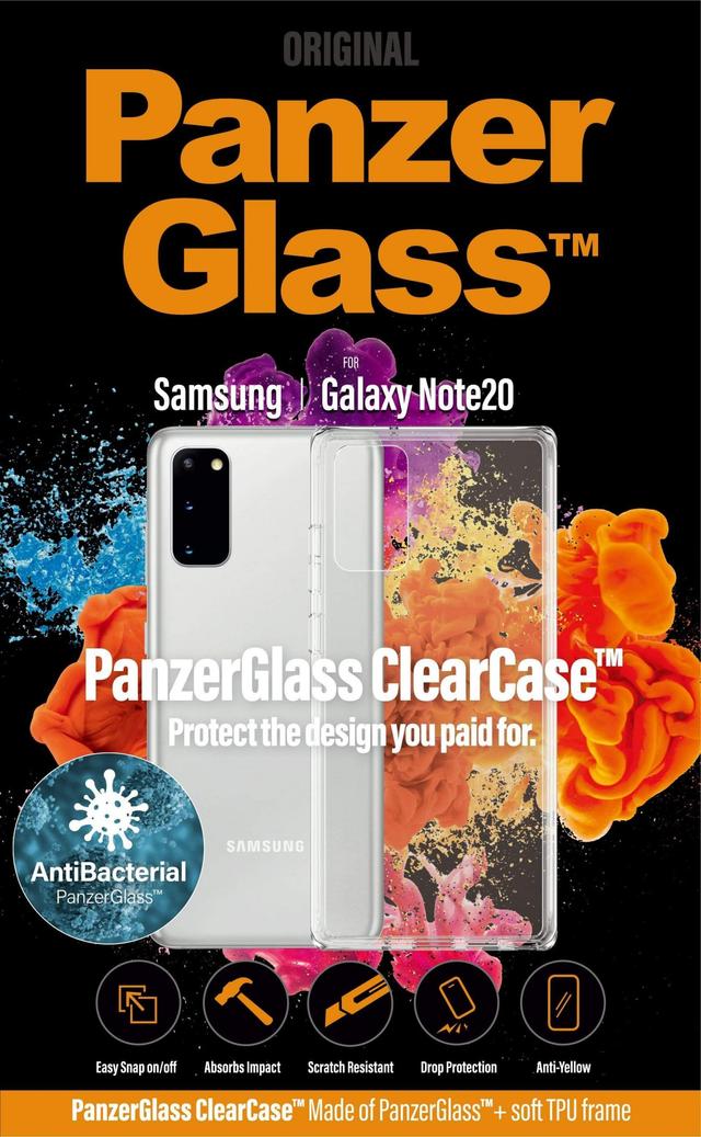panzerglass samsung galaxy note 20 case premium transparent see through cover slim lightweight anti yellow compatible with screen protector and wireless charging clear - SW1hZ2U6NjE0NDQ=