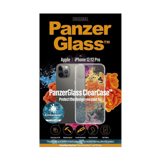 panzerglass iphone 12 12 pro clearcase drop protection treated w anti microbial anti scratch anti ageing anti discoloration screen protector friendly supports wireless charging clear - SW1hZ2U6NzEyODY=
