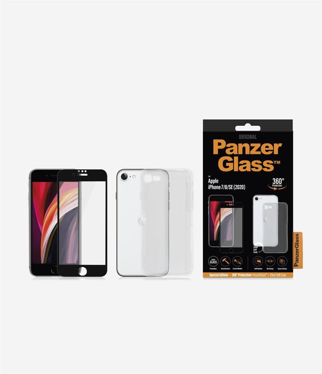 panzerglass screen protector with clear case for iphone se 8 7 6s 6 phone case with tempered glass standard fit case friendly transparent strong easy install bubble free scratch resistant - SW1hZ2U6NTgxNDg=