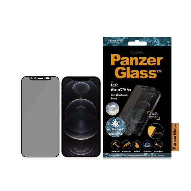 شاشة حماية PanzerGlass - Dual Privacy iPhone 12 Pro Screen Protector - إطار أسود - SW1hZ2U6NzExMDU=