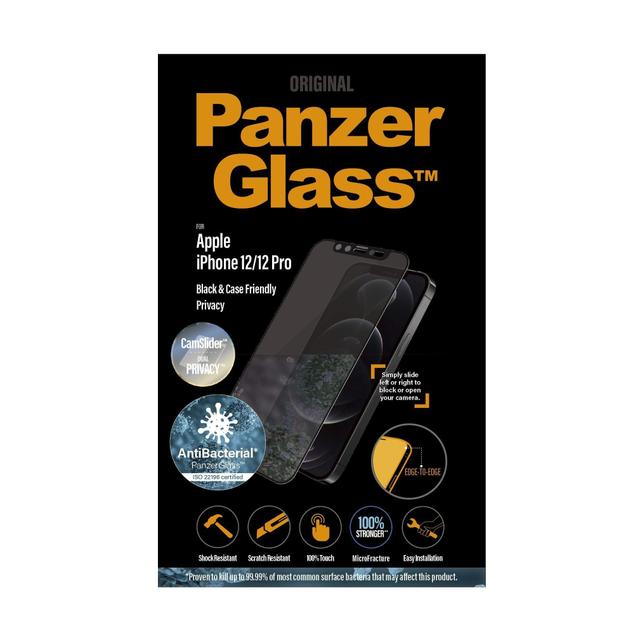 شاشة حماية PanzerGlass - Dual Privacy iPhone 12 Pro Screen Protector - إطار أسود - SW1hZ2U6NzExMDY=