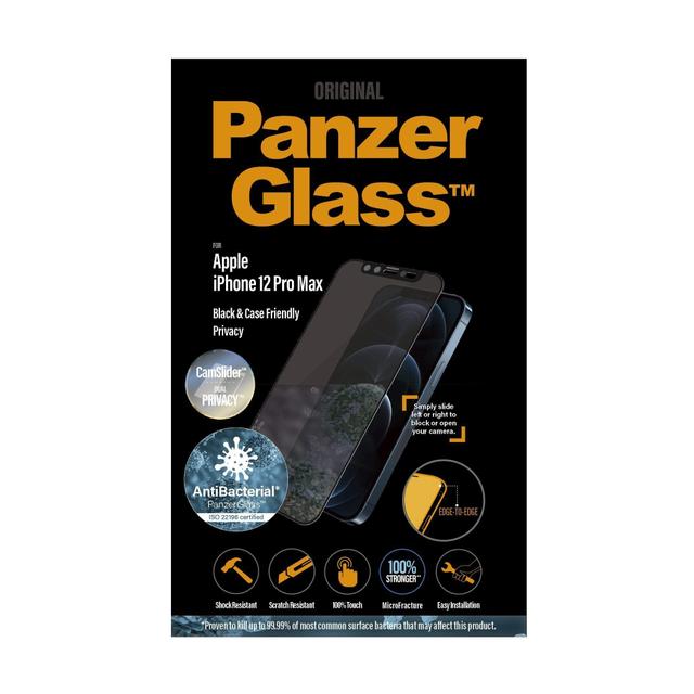 شاشة حماية PanzerGlass - Dual Privacy iPhone 12 Pro Max Screen Protector - إطار أسود - SW1hZ2U6NzExMTg=