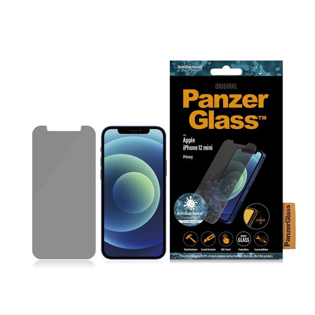 panzerglass privacy iphone 12 mini screen protector standard fit tempered glass w anti microbial surface protection case friendly easy install privacy - SW1hZ2U6NzExNDk=