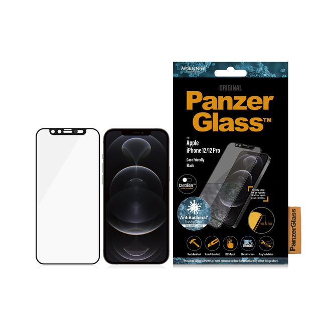 شاشة حماية PanzerGlass - Cam Slider iPhone 12 Pro Screen Protector - إطار أسود - SW1hZ2U6NzExNjU=