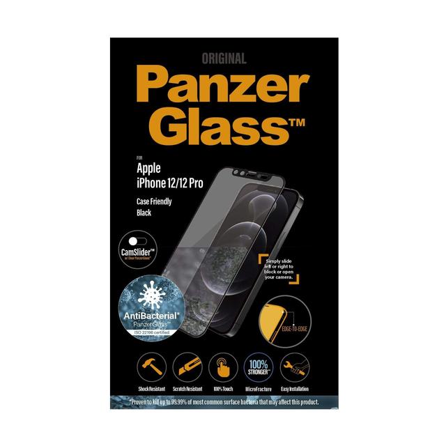 شاشة حماية PanzerGlass - Cam Slider iPhone 12 Pro Screen Protector - إطار أسود - SW1hZ2U6NzExNjY=