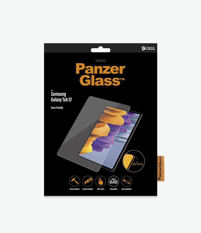 panzerglass samsung tab s7 screen protector edge to edge tempered glass anti scratch technology rounded edges easy install case friendly clear - SW1hZ2U6NzEzMTg=
