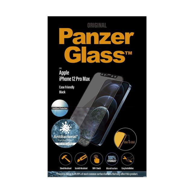 شاشة حماية PanzerGlass - Anti-Glare iPhone 12 Pro Max Screen Protector - إطار أسود - SW1hZ2U6NzEzNzQ=