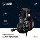 Porodo PDX410 E-Sports High Definition RGB Gaming Headphone - Black - SW1hZ2U6NzkxODQ=