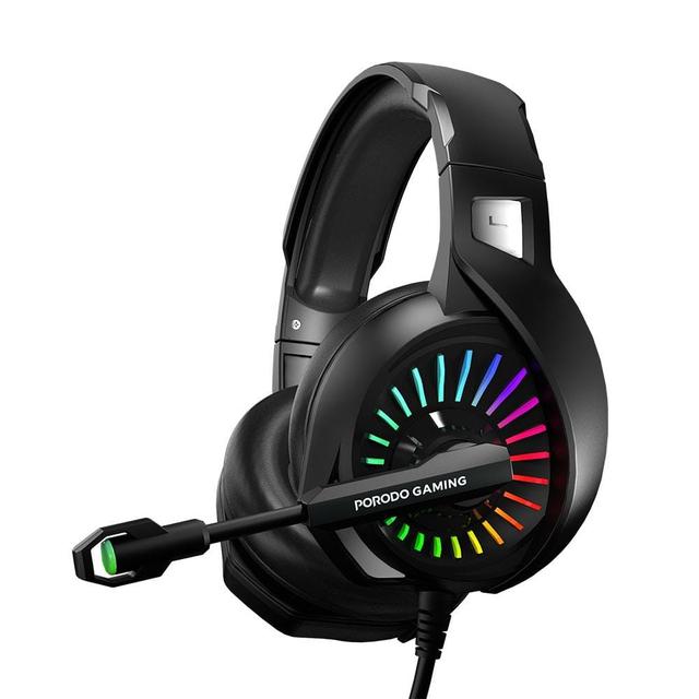 Porodo PDX410 E-Sports High Definition RGB Gaming Headphone - Black - SW1hZ2U6NzkxODM=