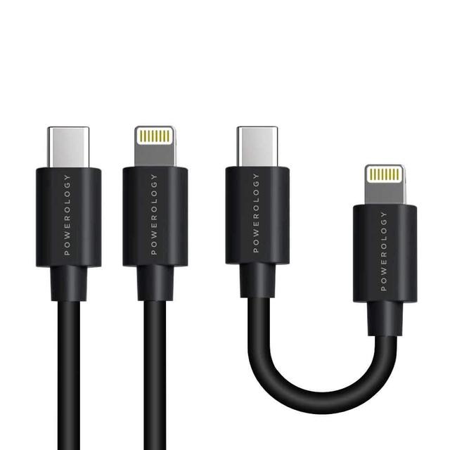 كابل USB-C to Lightning Cable Combo (0.25m + 0.9m ) Powerology - أسود - SW1hZ2U6NTMyNzg=