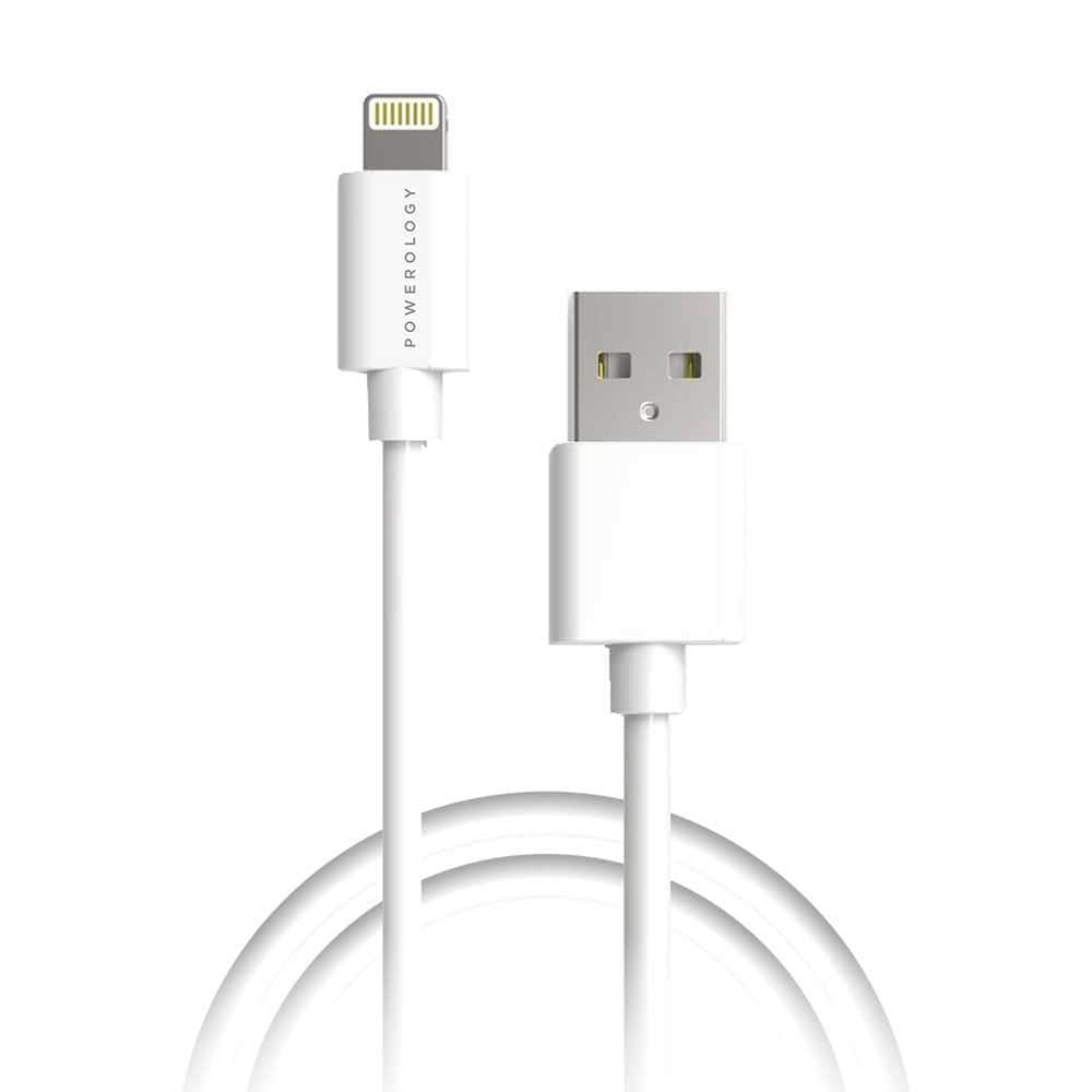 كابل Powerology USB-A to Lightning Cable 3M - أبيض