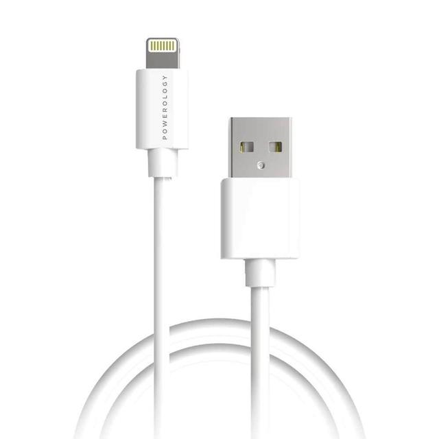 كابل Powerology USB-A to Lightning Cable 3M - أبيض - SW1hZ2U6NjE5MDU=