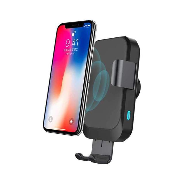 powerology fast wireless charger car mount 15w with air vent mounting and qc3 0 car charger black - SW1hZ2U6Mzc0NTA=