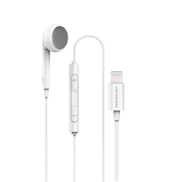 powerology mono single earphone with mfi lightning connector white - SW1hZ2U6NDg5MjY=