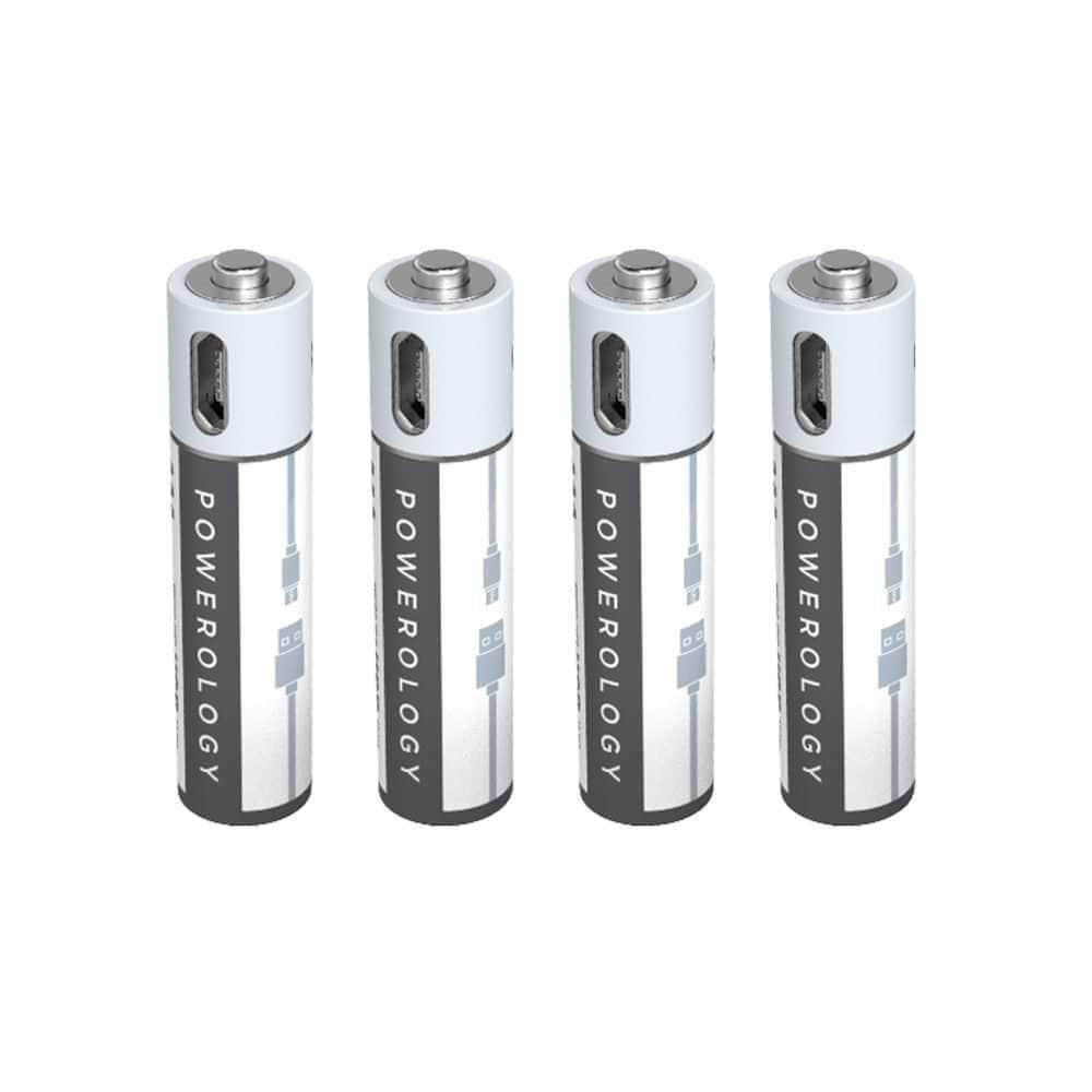 بطارية Powerology - USB Rechargeable Lithium-ion Battery AA ( 4pcs/pack ) 1500mAh / 2250mWh - cG9zdDo2OTQ1MQ==