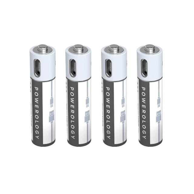 بطارية Powerology - USB Rechargeable Lithium-ion Battery AA ( 4pcs/pack ) 1500mAh / 2250mWh - SW1hZ2U6Njk0NTE=