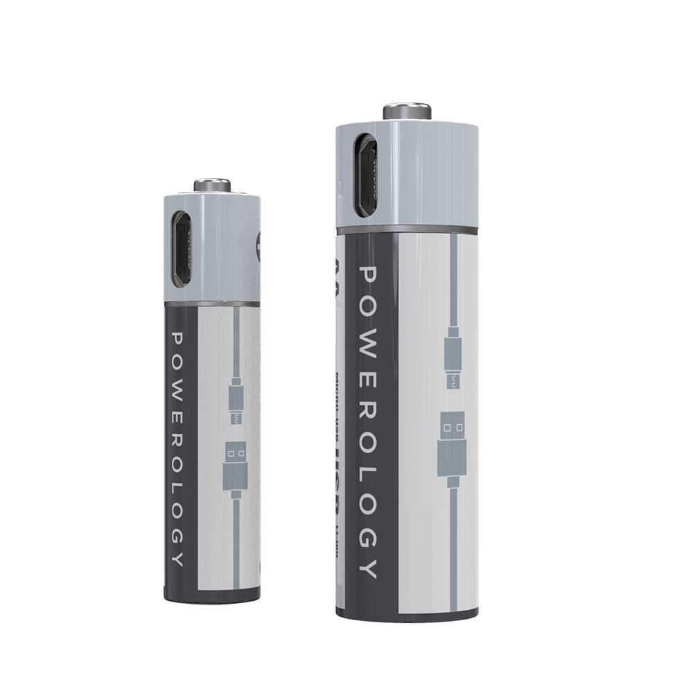 بطارية Powerology - USB Rechargeable Lithium-ion Battery AA ( 4pcs/pack ) 1500mAh / 2250mWh - cG9zdDo2OTQ1Mg==