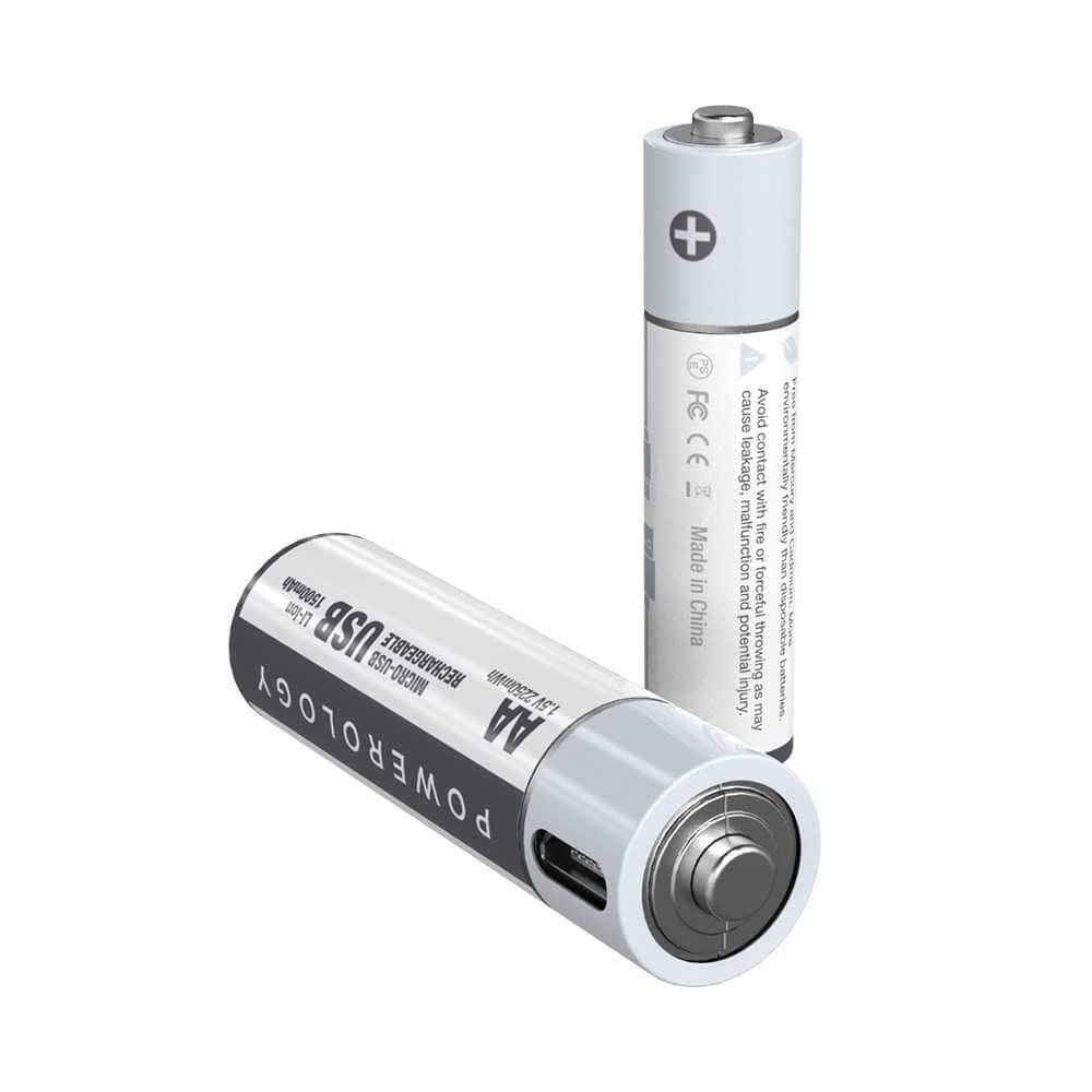 بطارية Powerology - USB Rechargeable Lithium-ion Battery AA ( 4pcs/pack ) 1500mAh / 2250mWh - cG9zdDo2OTQ1Mw==