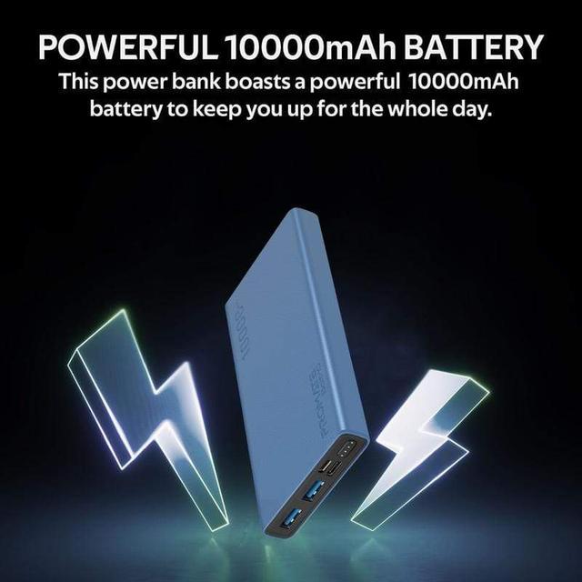 Promate - Bolt 10 10000mAh Portable Fast Charging 2.0A Dual USB Premium Battery Power Bank with Input USB Type-C Port - SW1hZ2U6ODE0MDk=