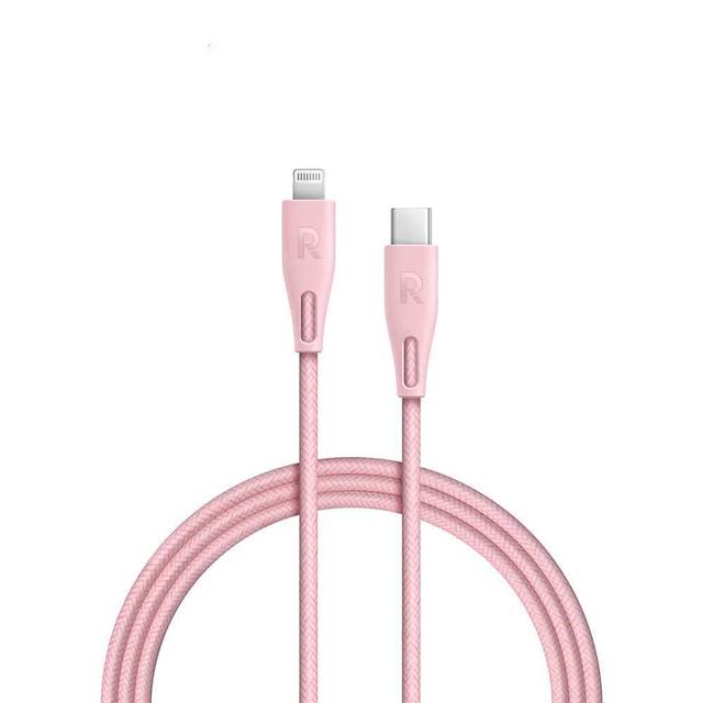 ravpower nylon braided type c to lightning cable 1 2m pink - SW1hZ2U6NjE3ODA=