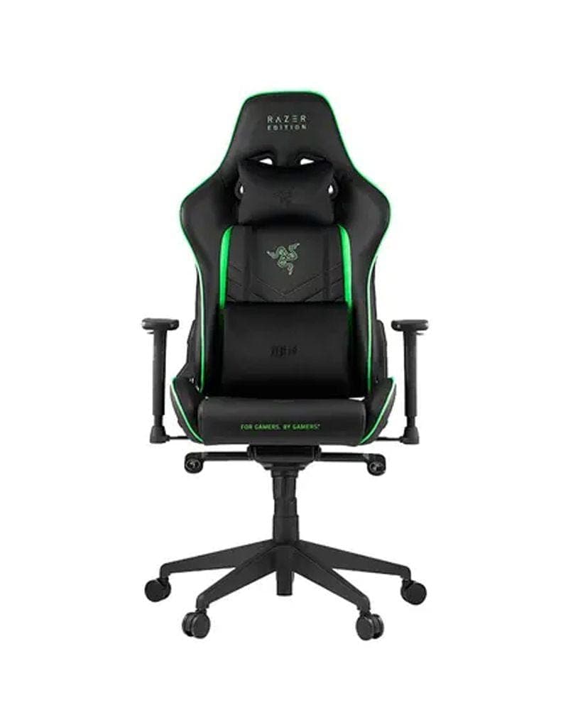 كرسي قمينق بعجلات و امكانية الامالة اسود اخضر ريزرRAZER - Tarok Essentials Gaming Chair