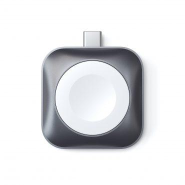 شاحن ساعة ابل مغناطيسي بمنفذ تايب سي أبيض/رمادي ساتشي Satechi White/Gray Usb c For Apple Watch Magnetic Charging Dock For Apple Watch - 1}