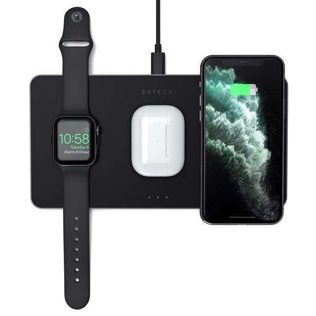 satechi trio wireless charging pad for smartphones smart watch airpods black - SW1hZ2U6NTMwMDA=
