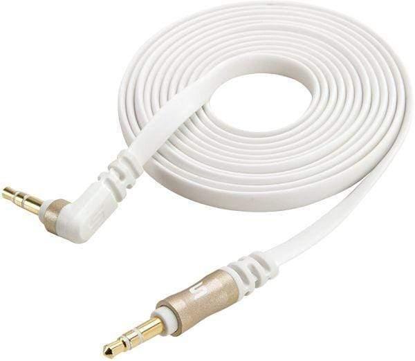 كيبل صوت (كيبل أوكس) 0.9 متر - أبيض و ذهبي SCOSCHE Flatout Tangle Free 3 feet AUX Cable