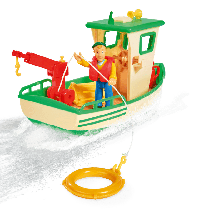 Simba fireman sam charlies fishing boat and figurine - SW1hZ2U6NjA2MTc=