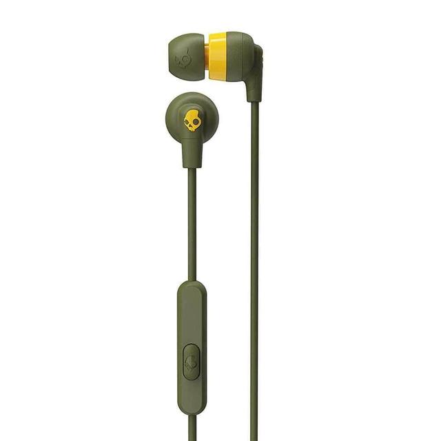 skullcandy inkd in ear headphones with mic moss olive yellow - SW1hZ2U6NTM4MzE=