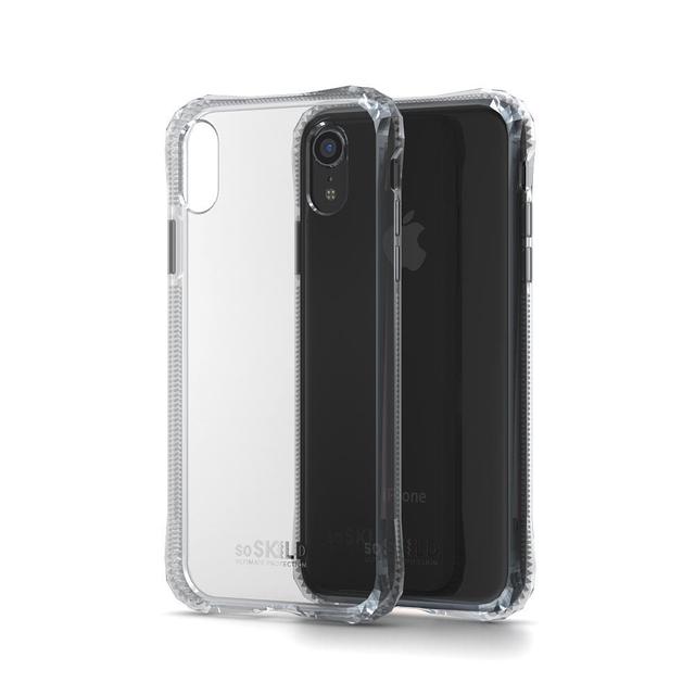 كفر حماية آيفون مع لاصقة حماية الشاشة - شفاف SO SKILD iPhone XR Absorb Impact Case and Tempered Glass Screen Protector - SW1hZ2U6MzIxMjU=