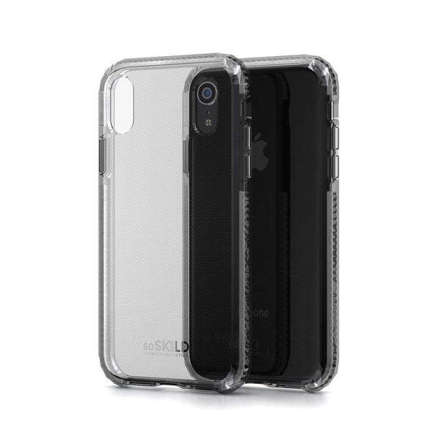 كفر حماية آيفون مع لاصقة حماية الشاشة - شفاف SO SKILD iPhone XR Defend Heavy Impact Case and Tempered Glass Screen Protector - SW1hZ2U6MzIxMjk=