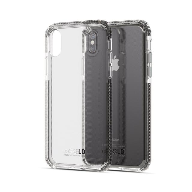كفر جماية آيفون مع لاصقة حماية الشاشة - شفاف SO SKILD iPhone XS/X Defend Heavy Impact Case and Tempered Glass Screen Protector - SW1hZ2U6MzIxNDQ=