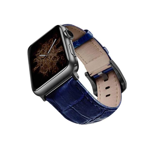 viva madrid montre crox leather strap for apple watch 42 44mm blue black - SW1hZ2U6NDkzOTI=