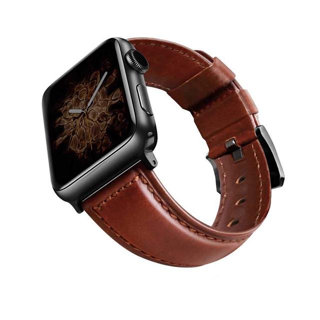viva madrid montre cordovan leather strap for apple watch 42 44mm brown black - SW1hZ2U6NDkzODg=