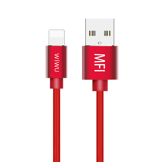 wiwu wp201 lightning to usb cable extreme speed data cable 2 4a 1m red - SW1hZ2U6ODAxOTk=