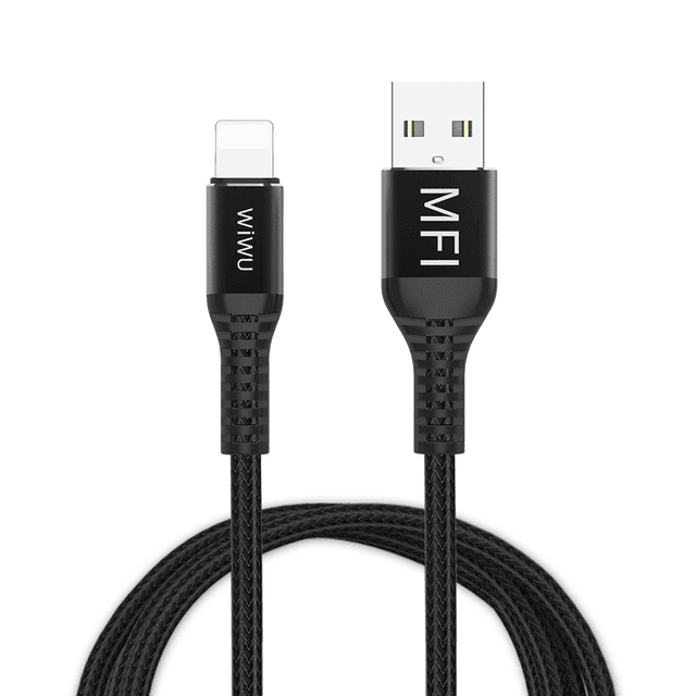 wiwu wp202 lightning to usb cable mfi fast data cable 2 4a 1 2m black - SW1hZ2U6ODAyMDE=