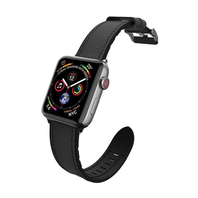 حزام ساعة X-Doria - Hybrid Leather Band for Apple Watch 42mm/44mm - أسود - SW1hZ2U6NjI0OTc=