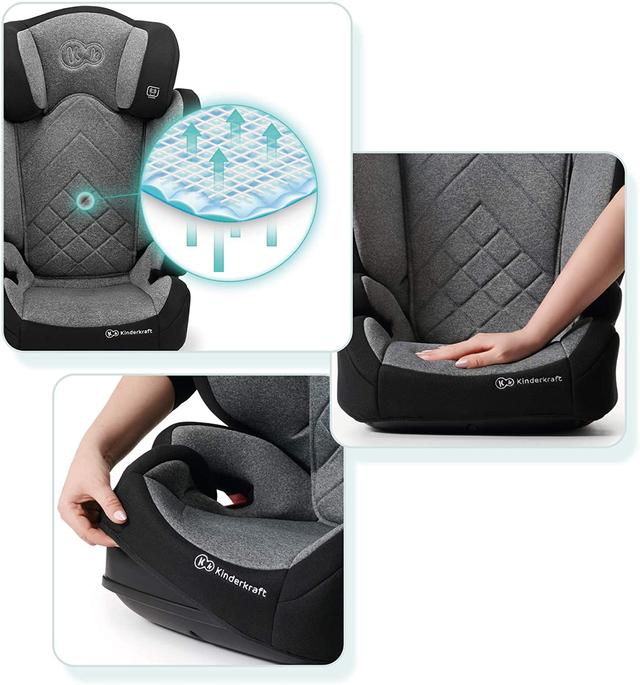 مقعد سيارة للأطفال لون أسودKinderkraft XPAND black with ISOFIX system - SW1hZ2U6ODc2MTc=
