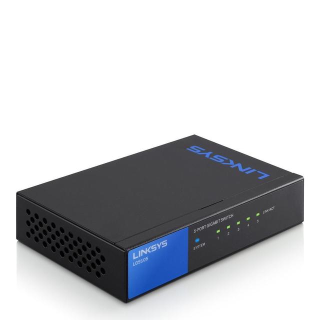 linksys lgs105 5 port business desktop gigabit switch quick easy solution for network expansion w 1000 mbps speed 5 gigabit ethernet ports for wired connection plug play operation - SW1hZ2U6ODczOTI=