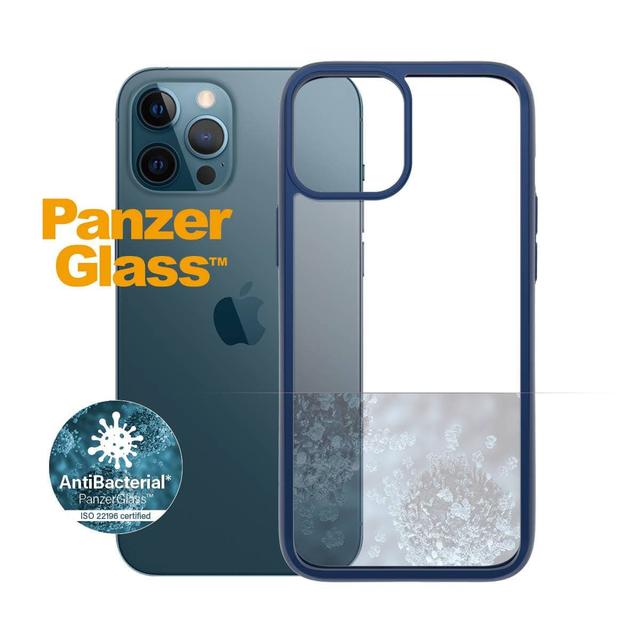 كفر بإطار أزرق PanzerGlass iPhone 12 Pro Max ClearCase - Drop Protection Treated w/ AntiMicrobial, Anti-Scratch, Anti Ageing & Discoloration, Screen Protector Friendly Supports Wireless Charging - SW1hZ2U6ODcyODg=
