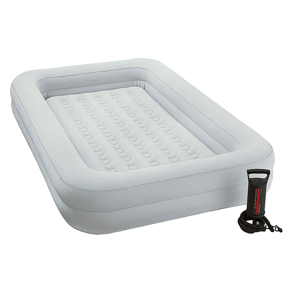سرير هوائي قابل للنفخ مع مضخة هواء يدوية -Intex  Inflatable Bed For Kids