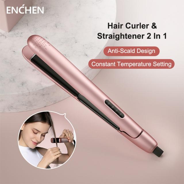 ENCHEN Enrollor Dual-Use Hair Straightener & Curler - SW1hZ2U6MTE1NTUy
