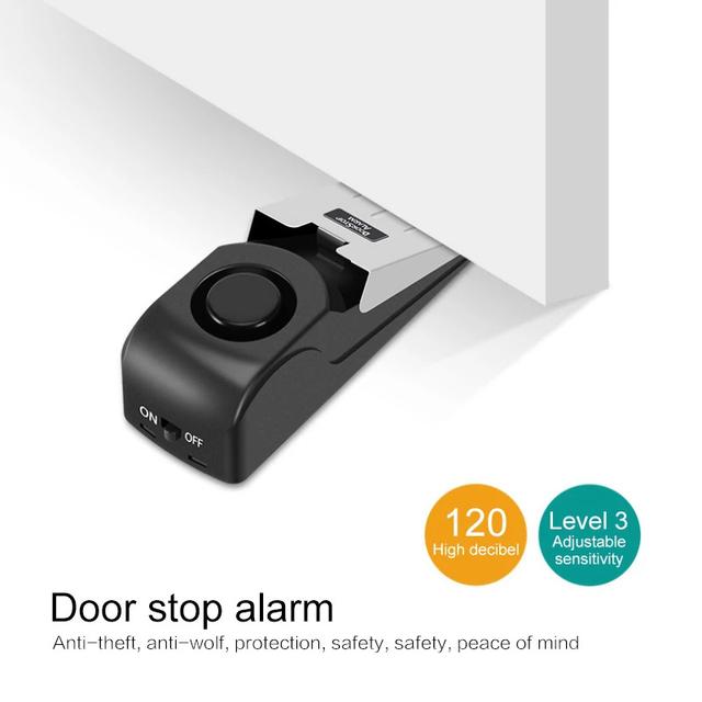 Door Stop Alarm, Upgraded 2 in 1 Portable Door Stopper Floor Door Stop Alarm Security Door Wedge Intruder Alert with 120DB Siren for Home & Travel - SW1hZ2U6MTE0MzE0