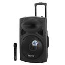 Geepas Portable 12-Inch Trolley Bluetooth Speaker with Wireless Microphones & LED Lights GMS8519 - SW1hZ2U6MTQxNzEy