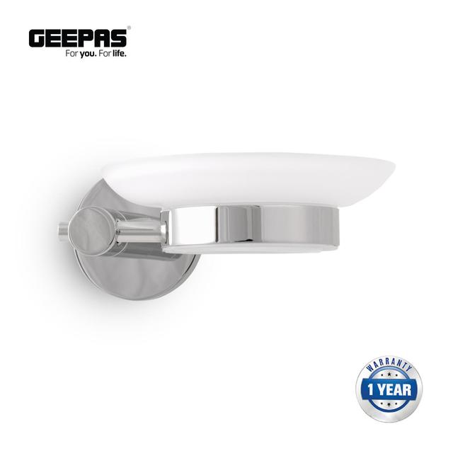 Geepas GSW61040 Soap Dish with Strong and Durable Metal Holder, Stylish and Sleek Soap Dish with Drainage, Easy to Install, 7-Year Warranty - SW1hZ2U6MTQ0NTkz