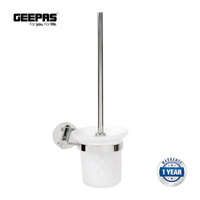 Geepas Toilet Brush Holder Set with Stainless Steel Finish, Easy to Install Stylish Wall Mounted Toilet Brush Holder with Shiny Look - SW1hZ2U6MTQ0NjI4