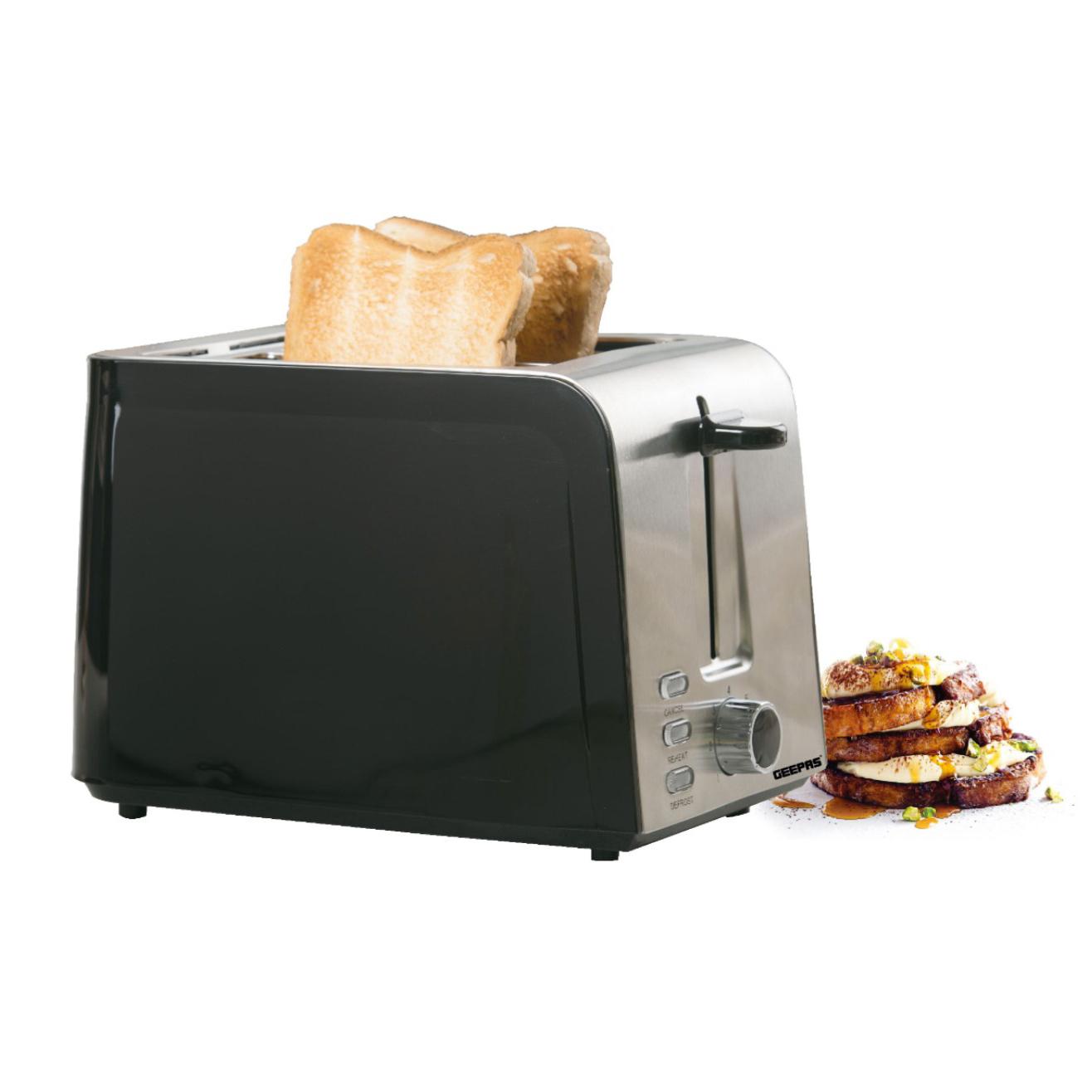 توستر للخبز Geepas 850W 2-Slice Bread Toaster with Crumb Tray