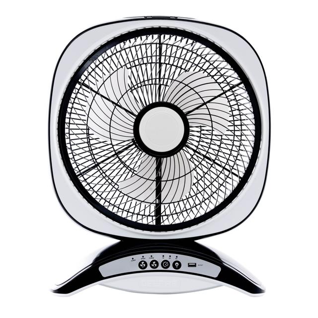 Geepas GF969-OR 14'' Rechargeable Fan - Personal Portable Fan with 20Pcs Bright LED Light & 3-Speed Electric USB Travel Fan for Office, Home and Travel Use - SW1hZ2U6MTM3NzI2