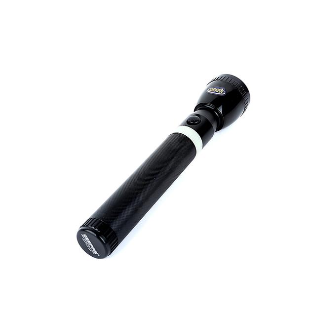 Geepas Rechargeable LED Flashlight 287mm- Hyper Bright White with 4-5 Hours Working & 2500mAh Battery - Ideal for Patrolling, Trekking, Emergency Power Cut - SW1hZ2U6MTM3Nzg3